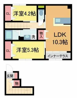 アムグラースⅠ【2階】の間取り