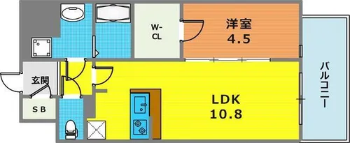 ソルテラス神戸栄町通【4階】の間取り