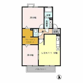 エスペランサ B【202号室】の間取り