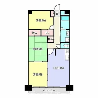 クレストパレス学園前【505号室】の間取り