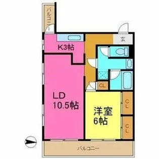 第2宏陽ハイツ【4階】の間取り