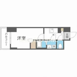 エスリード心斎橋ラグジェ【407号室】の間取り