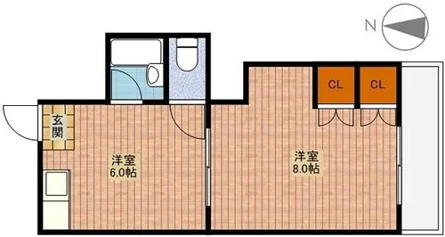 ル・クレアK【4階】の間取り