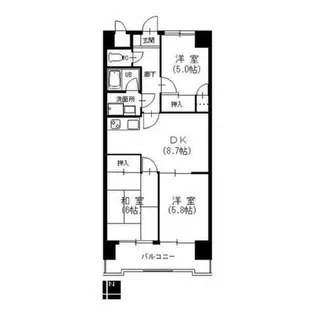 ジュフク松本【6階】の間取り