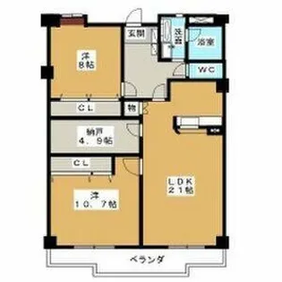 プレディアスタイル旭丘【1階】の間取り