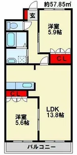 ドリームウィング西宮市【203号室】の間取り