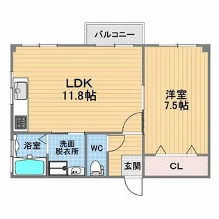 甲子園フラット【3階】の間取り
