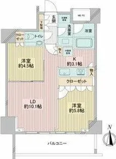 プラウドタワー覚王山【14階】の間取り