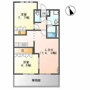 サン プレイス【1階】の間取り