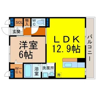 1LDKの間取り画像