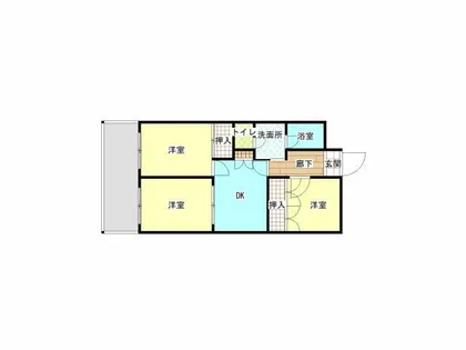 ギャランドラ片野【502号室】の間取り