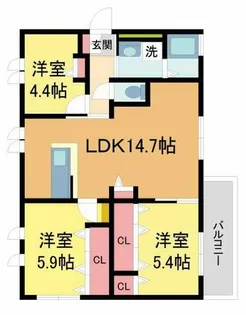 ぺリラ大森【201号室】の間取り