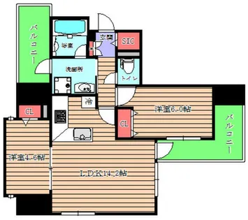 JASPER御堂筋本町【6階】の間取り