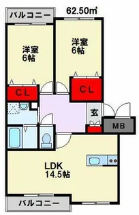 レイクサイドプリンス【3階】の間取り