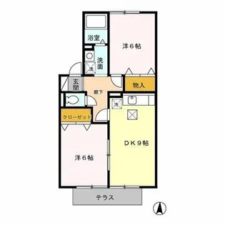 ルミエール南花畑【1階】の間取り