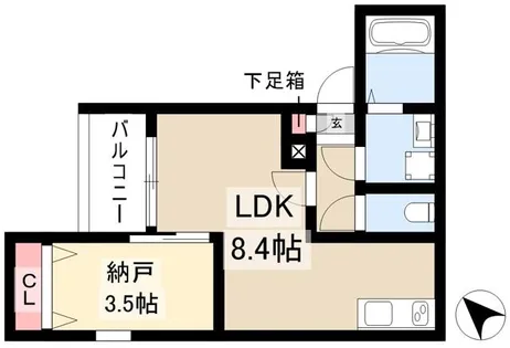 ジーメゾン名古屋楠【303号室】の間取り