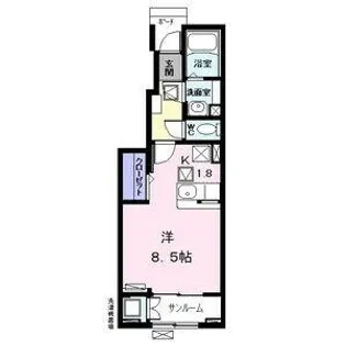 1Rの間取り画像