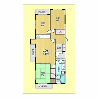 アルプス東豊中マンション【1階】の間取り