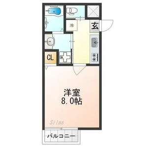 フラッティ烏丸十条【1階】の間取り