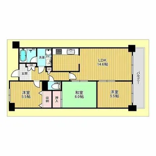 ヒルサイドガーデン千里山【1階】の間取り