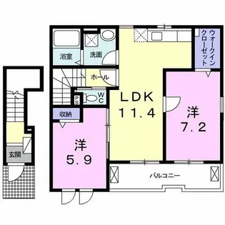 レリーナB【2階】の間取り