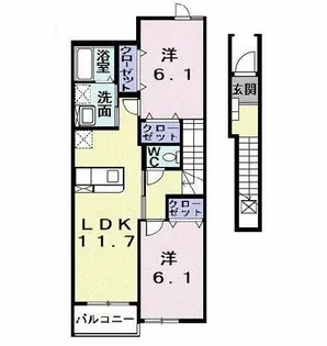 ベルメゾン【2階】の間取り