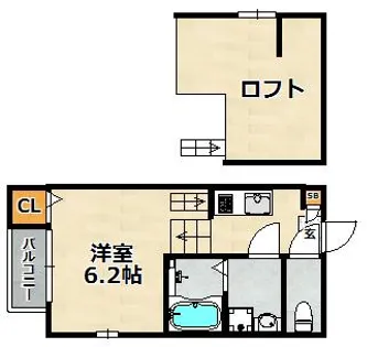 ハーモニーテラス矢部町【2階】の間取り