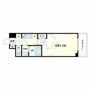 MELDIACREST大阪ベイSOLTERRACE【2階】の間取り