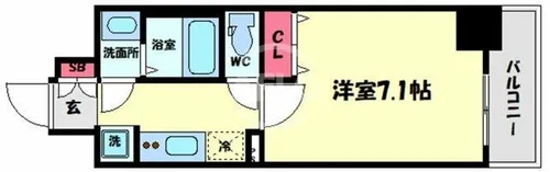 レオンヴァリエ大阪ベイシティ【4階】の間取り