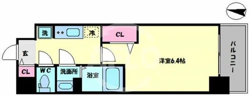 ファステート難波WESTパーク【4階】の間取り