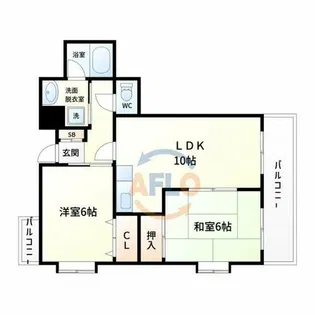 ペガサス1番館住吉【2階】の間取り