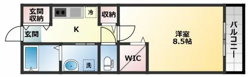 ディオコーポ北花田EAST【3階】の間取り