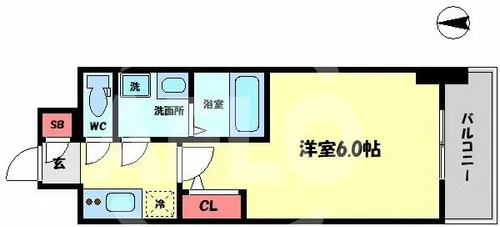 エスリードレジデンス梅田フロント【13階】の間取り
