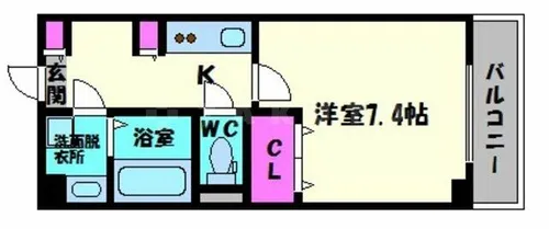 ラムール玉造【9階】の間取り