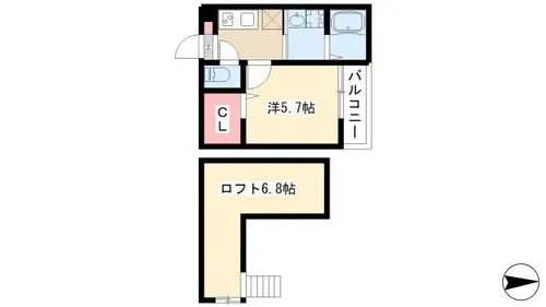 Sunlit garden【203号室】の間取り