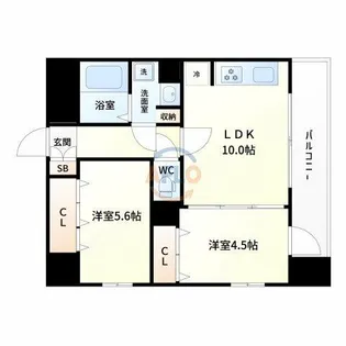 レビソール【6階】の間取り