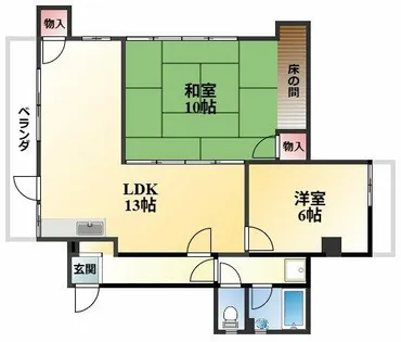 岡町リバクロスレジデンス【4階】の間取り