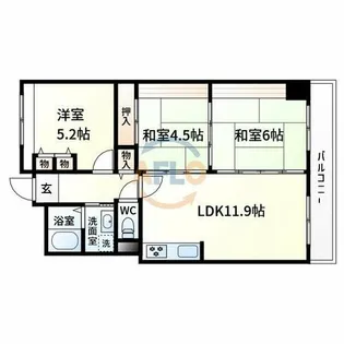 パルハセトン十三【8階】の間取り