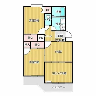 サンハイツ大岩A【203号室】の間取り