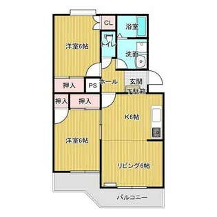 サンハイツ大岩A【203号室】の間取り