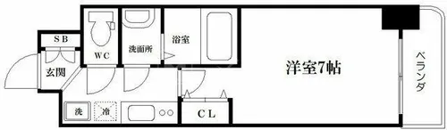 Luxe西長堀【11階】の間取り