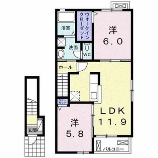 フラワー【2階】の間取り