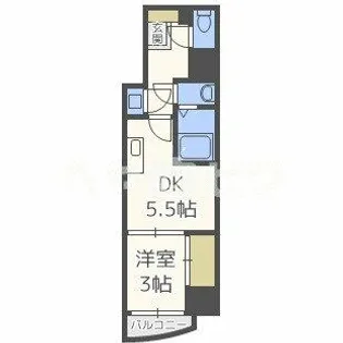 SERENiTE本町reflet【801号室】の間取り