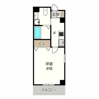 ベリーウェル阿倍野【201号室】の間取り