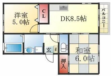 ドミール・シュクレ【201号室】の間取り