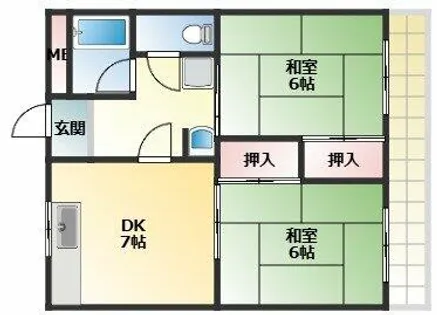 若草ハイツ【2階】の間取り