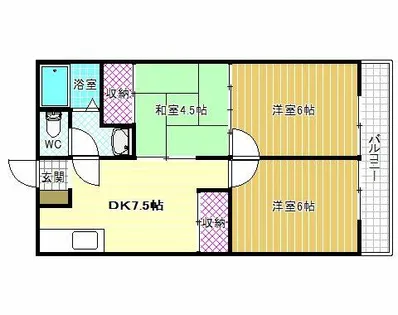 阪南グリーンハイツ【2階】の間取り