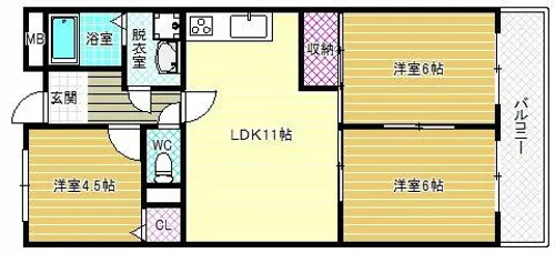 ドミール仲谷2号館【3階】の間取り