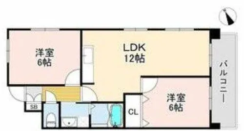 ロイヤルコーポ魚住【2階】の間取り