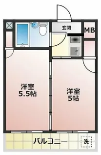 サンヒル鷹丘【102号室】の間取り